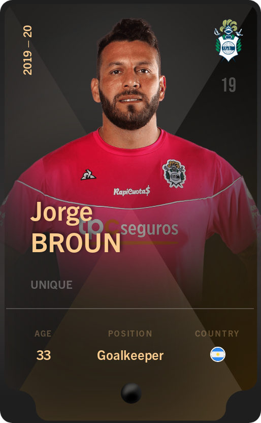 Sorare - Sorare Official - Jorge Broun 2019-20 • Unique - NFT # 57461313663673050648182619120985146613400010057141692702482325952599532375644