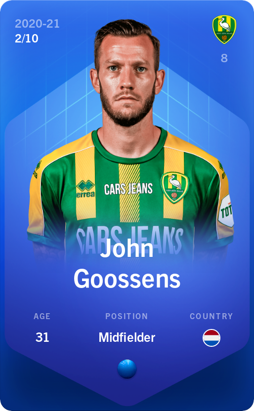 Sorare - Sorare Official - John Goossens 2020-21 • Super Rare 2/10 - NFT # 33225113261562726731542733352251207638828947216932830255838626305051767371692
