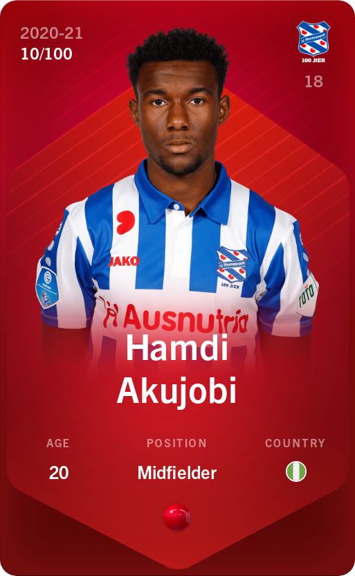 Sorare - Sorare Official - Hamdi Akujobi 2020-21 • Rare 10/100 - NFT # 62221668662390314679409253507512403058075358909325079062727873079659006486247