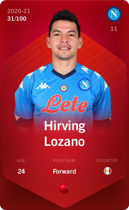 Sorare - Sorare Official - Hirving Lozano 2020-21 • Rare 31/100 - NFT # 25598573661440968881958328911561143783370704196365140219824291363496272361333