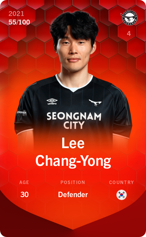Sorare - Sorare Official - Lee Chang-Yong 2021-22 • Rare 55/100 - NFT # 44833071797719804357216557057901743920031288334125041668312415409006422485859