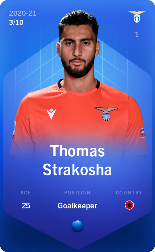 Sorare - Sorare Official - Thomas Strakosha 2020-21 • Super Rare 3/10 - NFT # 99615030796787875082500075240699732349739003972963713217334542084767445118448