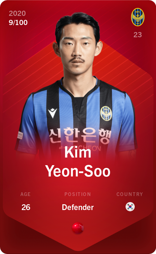 Sorare - Sorare Official - Kim Yeon-Soo 2020-21 • Rare 9/100 - NFT # 84124469282911575464418070699108968300903078528812573853788858081274012531730