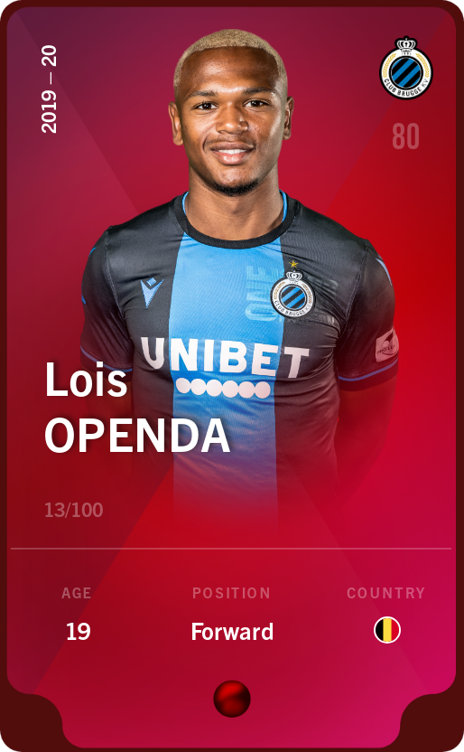 Sorare - Sorare Official - Lois Openda 2019-20 • Rare 13/100 - NFT # 114221618180524655744204206594395638037064667858107681015305431068870731940816