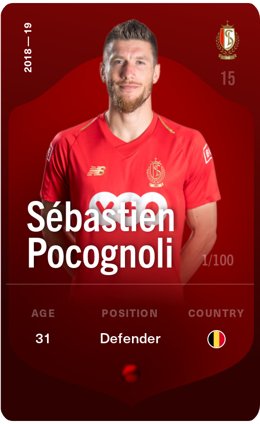 Sorare - Sorare Official - Sébastien Pocognoli 2018-19 • Rare 1/100 - NFT # 30908976701941482207919698623678593857895073324496525702819468726466908269410