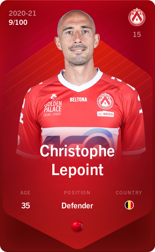 Sorare - Sorare Official - Christophe Lepoint 2020-21 • Rare 9/100 - NFT # 13507822925690880046616194983096057378804268743111551972567544558380893560798