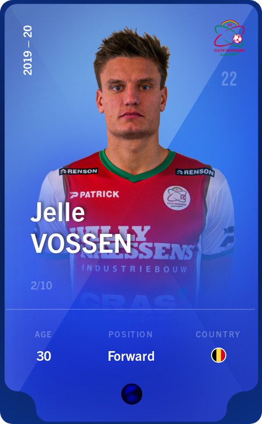 Sorare - Sorare Official - Jelle Vossen 2019-20 • Super Rare 2/10 - NFT # 30334921090787759431859579581459536420032584947963112797616209759827697798565