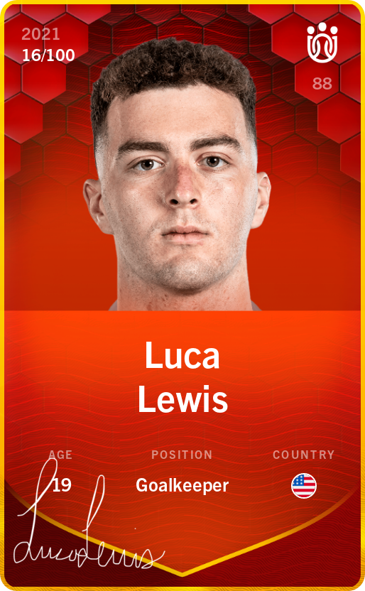 Sorare - Sorare Official - Luca Lewis 2021-22 • Rare 16/100 - NFT # 12300042454389092372691150895062191363829983474382471294757247496523578214279