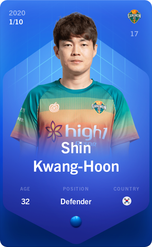 Sorare - Sorare Official - Shin Kwang-Hoon 2020-21 • Super Rare 1/10 - NFT # 20036902939857555147270602411335390034674075438583823324008981616470128601863