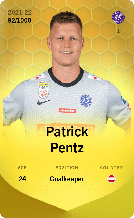 Patrick Pentz 2021-22 • Limited 92/1000