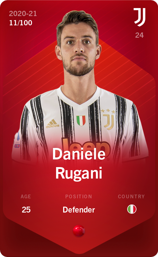 Sorare - Sorare Official - Daniele Rugani 2020-21 • Rare 11/100 - NFT # 38315886528987161660502731710945827400232622176625401755788579081938608261215