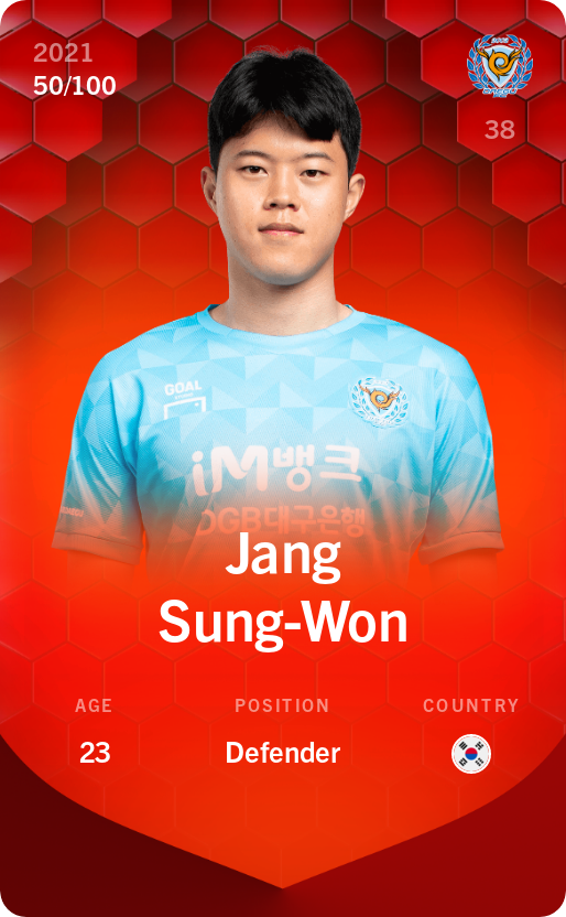 Sorare - Sorare Official - Jang Sung-Won 2021-22 • Rare 50/100 - NFT # 40675135422277592776315440759134803358459754084739642136208198051560320230544