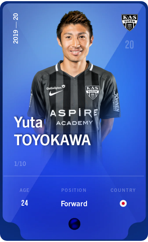Sorare - Sorare Official - Yuta Toyokawa 2019-20 • Super Rare 1/10 - NFT # 23449036404940781513017658421516355750431734542134637662818736339909625863046