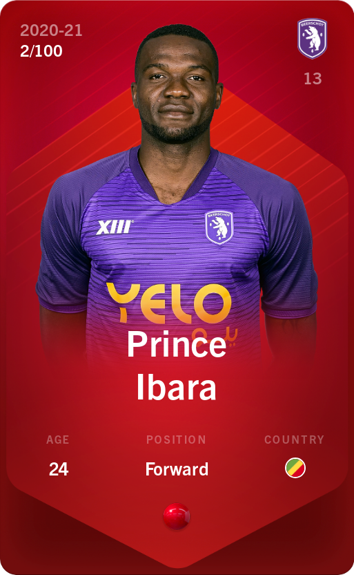 Sorare - Sorare Official - Prince Ibara 2020-21 • Rare 2/100 - NFT # 29190404781032760686462225148623697368605619596240665809681829704130059979169