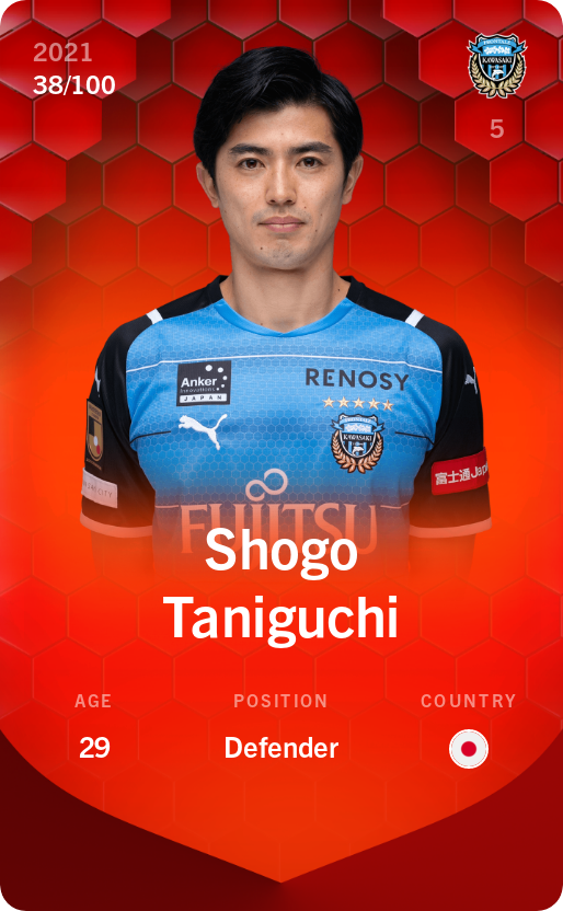 Sorare - Sorare Official - Shogo Taniguchi 2021-22 • Rare 38/100 - NFT # 11887918342682219918204669239880923314259631871634469774979550082496026454738