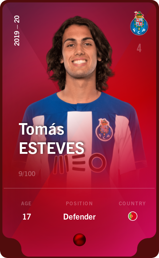 Sorare - Sorare Official - Tomás Esteves 2019-20 • Rare 9/100 - NFT # 48607345729057740675132246158454057152401944910758601558912716837088592489680