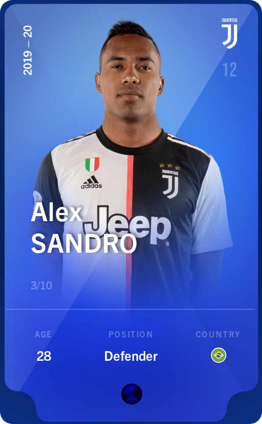Sorare - Sorare Official - Alex Sandro 2019-20 • Super Rare 3/10 - NFT # 80873552693638744009653870742996929706790757811959705447645023603684293430831