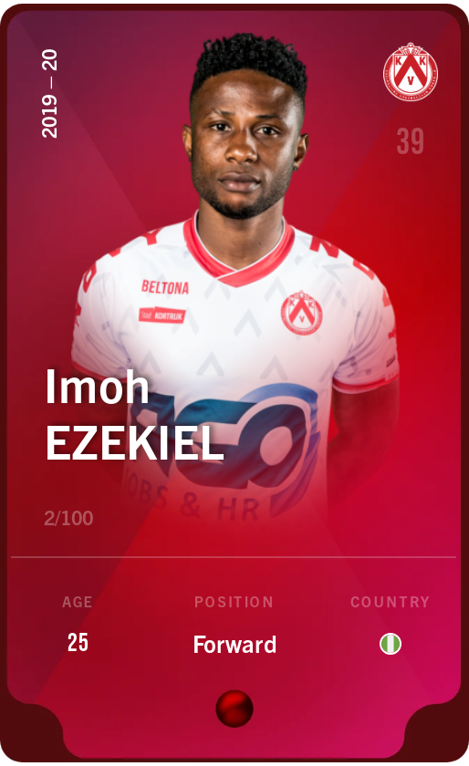 Sorare - Sorare Official - Imoh Ezekiel 2019-20 • Rare 2/100 - NFT # 10101535654046111096196151052737984334816344503568614030668695610660208178729
