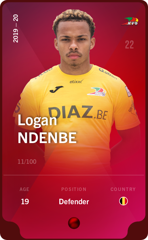 Sorare - Sorare Official - Logan Ndenbe 2019-20 • Rare 11/100 - NFT # 24104039601953203186793380930797481572279675063269560848850281318762164535550
