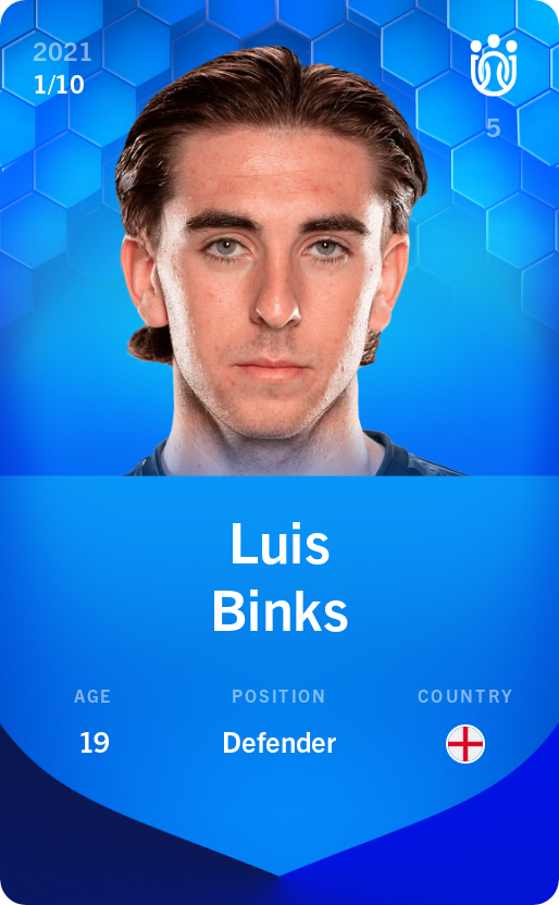 Sorare - Sorare Official - Luis Binks 2021-22 • Super Rare 1/10 - NFT # 22818569419738056629549655607192514699330863764584390399335370736849740723989