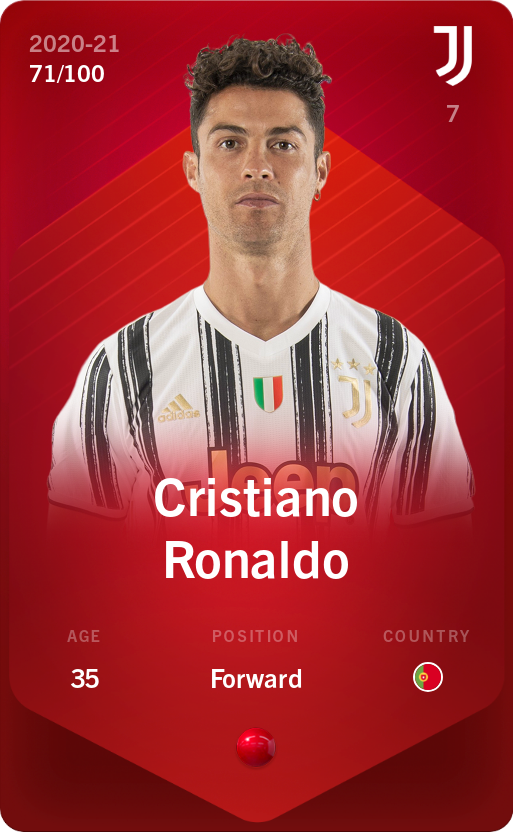 Sorare - Sorare Official - Cristiano Ronaldo 2020-21 • Rare 71/100 - NFT # 7617995208607901048611839152181121632390363258623842894646681731467198012014