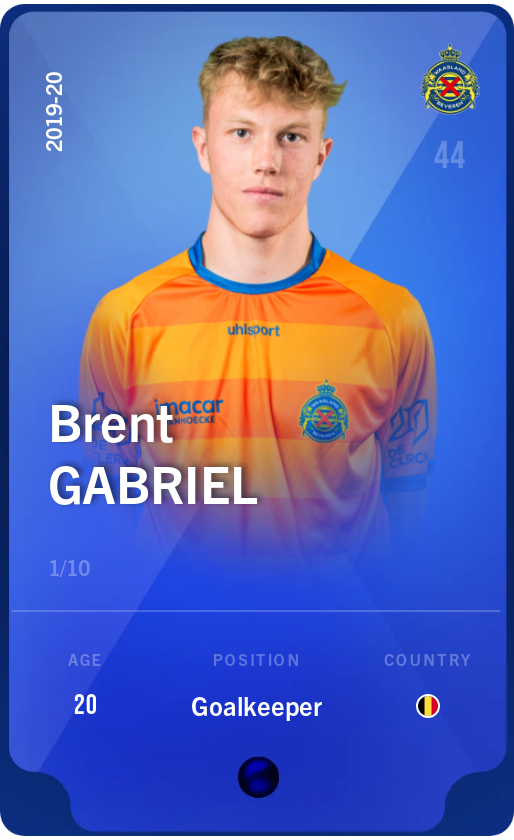 Sorare - Sorare Official - Brent Gabriel 2019-20 • Super Rare 1/10 - NFT # 89443936746152732760007633142601756085426098587928933014073329654960356185736