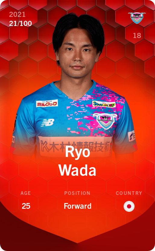 Sorare - Sorare Official - Ryo Wada 2021-22 • Rare 21/100 - NFT # 81175285253830789356475254851270832895149788006167860678082538568095220425534