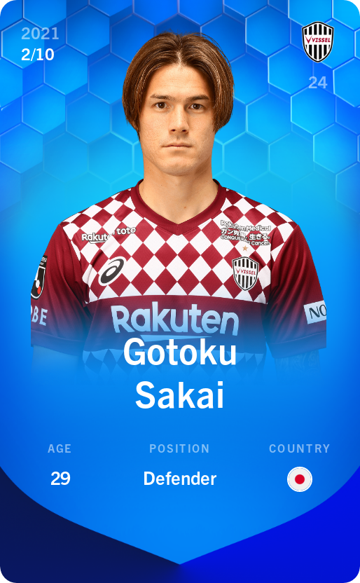 Sorare - Sorare Official - Gotoku Sakai 2021-22 • Super Rare 2/10 - NFT # 36876421121550336652260123475285156716808744824054107681653997229849331347856