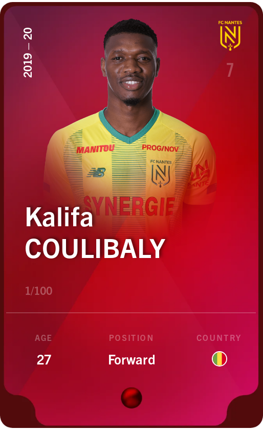 Sorare - Sorare Official - Kalifa Coulibaly 2019-20 • Rare 1/100 - NFT # 71967902925719561488919235879219487075742796171574508530709493958495634996857