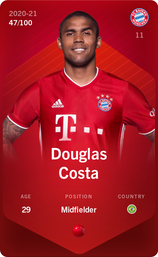 Sorare - Sorare Official - Douglas Costa 2020-21 • Rare 47/100 - NFT # 32587149928009106890768274257132475635900464540293714222489158886246090129326
