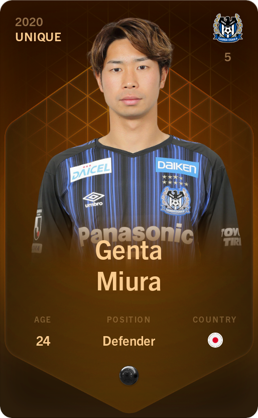 Sorare - Sorare Official - Genta Miura 2020-21 • Unique - NFT # 67835220886805624292371646744466014949868064264369333360312288340734324219524