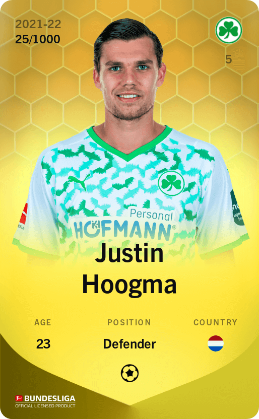 Justin Hoogma 2021-22 • Limited 25/1000