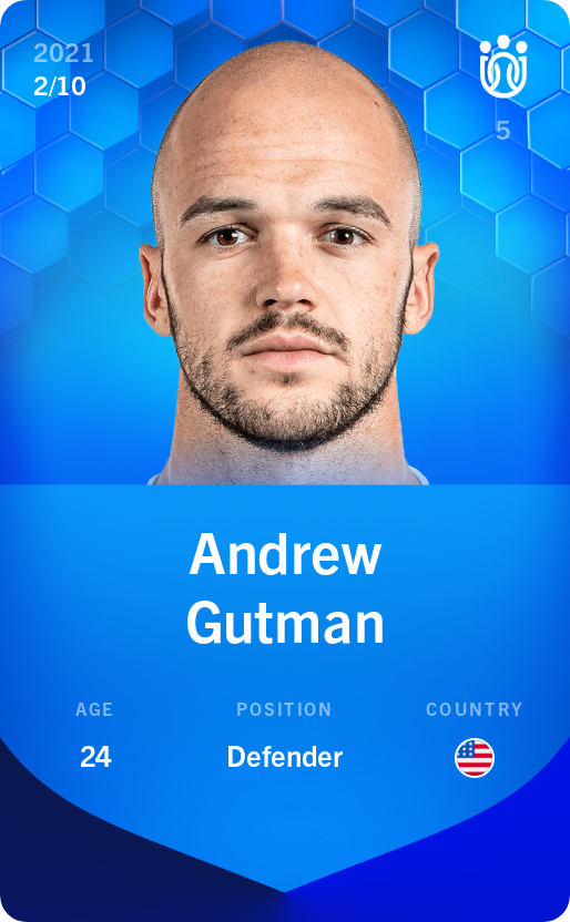 Sorare - Sorare Official - Andrew Gutman 2021-22 • Super Rare 2/10 - NFT # 46101897293143427628265077612165770809542558663348011830625201038669464633812