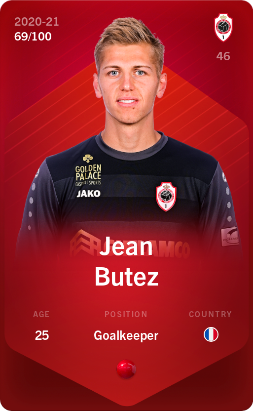 Sorare - Sorare Official - Jean Butez 2020-21 • Rare 69/100 - NFT # 83278981481195090424850084081691742425079145678958446025920825017653229655558