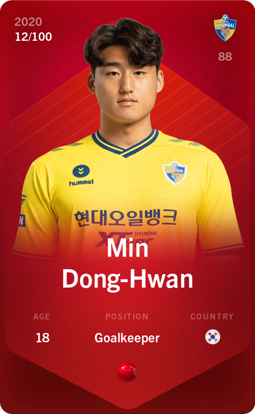 Sorare - Sorare Official - Min Dong-Hwan 2020-21 • Rare 12/100 - NFT # 38171151807212429020897156693556090466643287901929550659568965482023790601693
