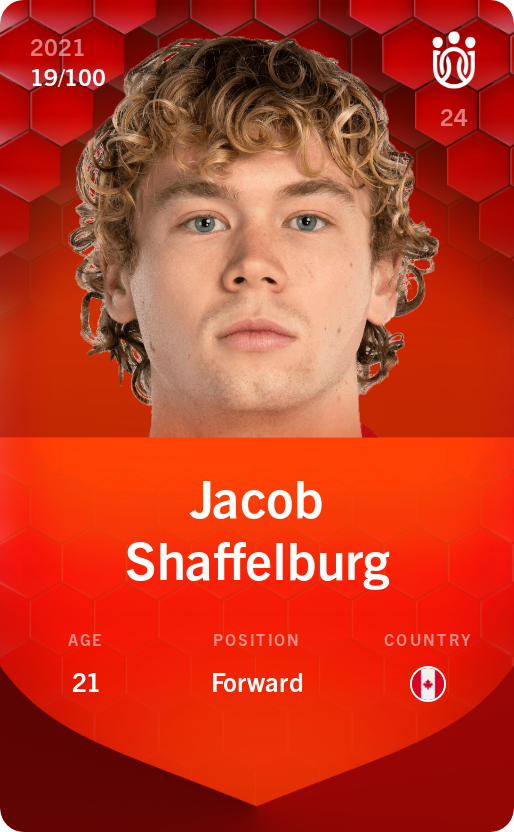 Sorare - Sorare Official - Jacob Shaffelburg 2021-22 • Rare 19/100 - NFT # 93692625952313427358042782591880520091666323179189127947690420825173975831873