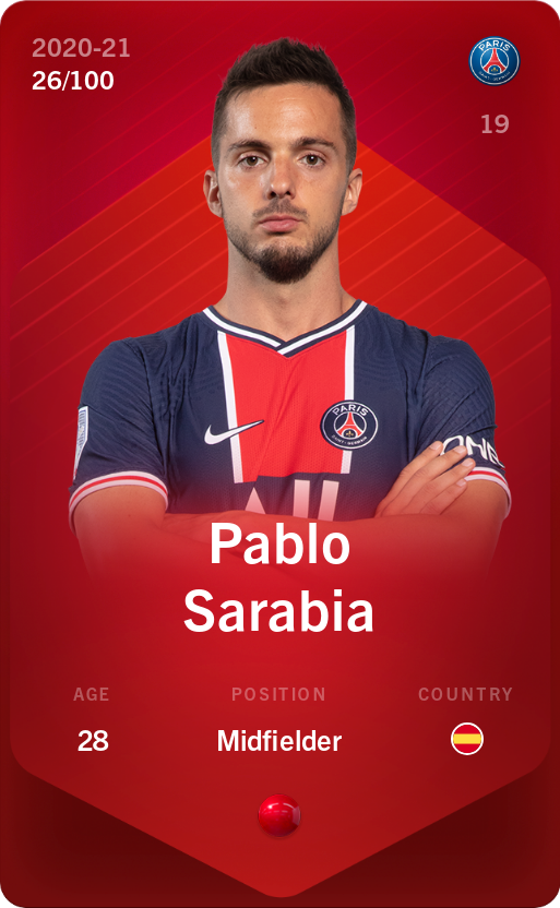 Sorare - Sorare Official - Pablo Sarabia 2020-21 • Rare 26/100 - NFT # 32455142112780211445617611953379441230990143468865871065902603823098365566176