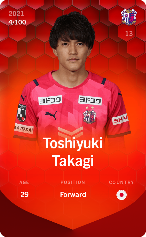 Sorare - Sorare Official - Toshiyuki Takagi 2021-22 • Rare 4/100 - NFT # 97475089915293474918859077967938822318152454942852196251256778746020790442822