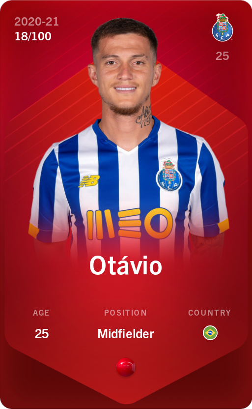 Sorare - Sorare Official - Otávio 2020-21 • Rare 18/100 - NFT # 96629662731430832440460785250433079404121708878597205558125833502085864329009