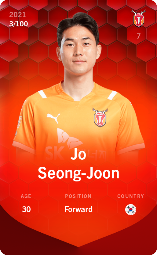 Sorare - Sorare Official - Jo Seong-Joon 2021-22 • Rare 3/100 - NFT # 17236858600023377033637259038823942636281074016428148011150479860207320451752