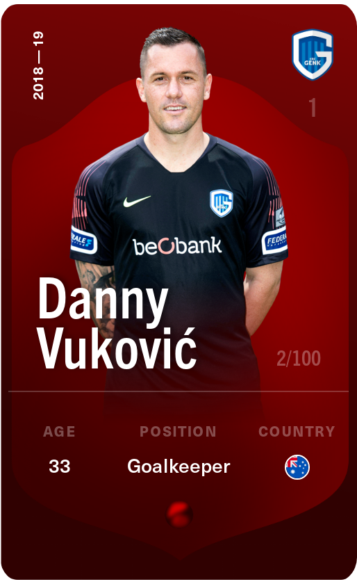 Sorare - Sorare Official - Danny Vuković 2018-19 • Rare 2/100 - NFT # 103797696257384618782593157499325801610235965205089242269686942741239645307380
