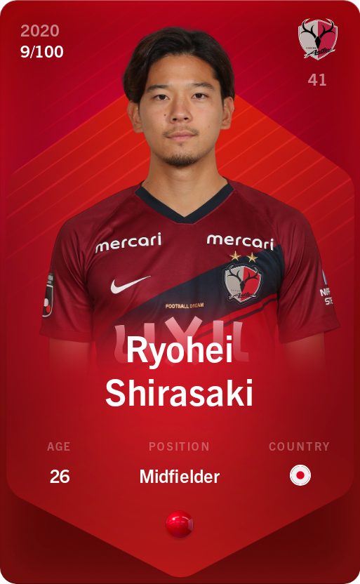 Sorare - Sorare Official - Ryohei Shirasaki 2020-21 • Rare 9/100 - NFT # 8845030232573576091006014263722179181297253170191388111803747569887213104119