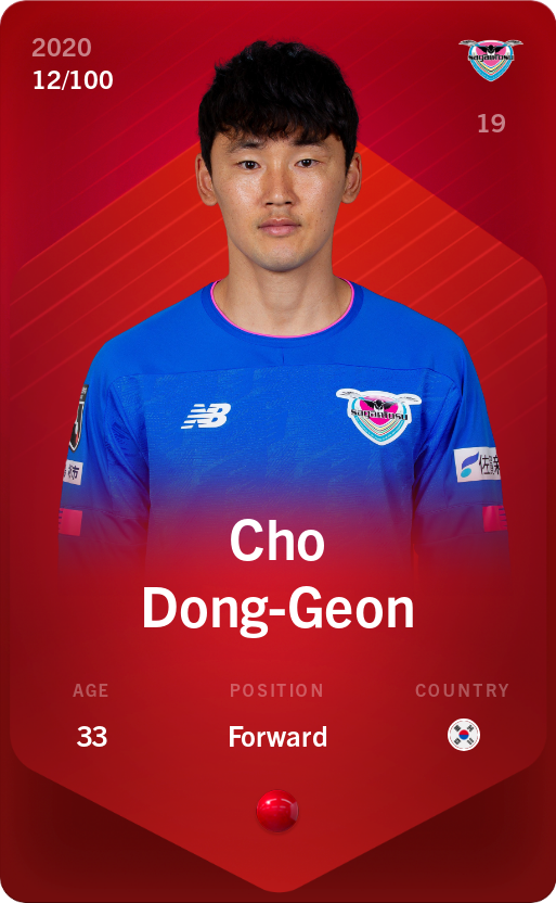 Sorare - Sorare Official - Cho Dong-Geon 2020-21 • Rare 12/100 - NFT # 9453342375169623532316475026162847986853893795779651787559702679230267694655
