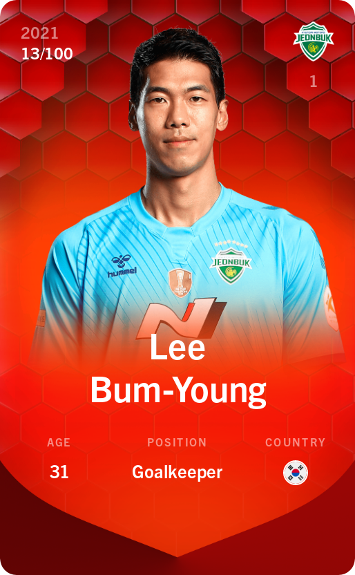 Sorare - Sorare Official - Lee Bum-Young 2021-22 • Rare 13/100 - NFT # 17072815499889957471579614215887834065677536669057462895908365918476603805820