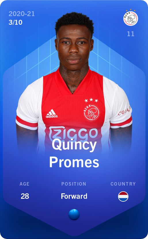 Sorare - Sorare Official - Quincy Promes 2020-21 • Super Rare 3/10 - NFT # 48625897960060222384629095231399884146721651362043969767712243356076331888638