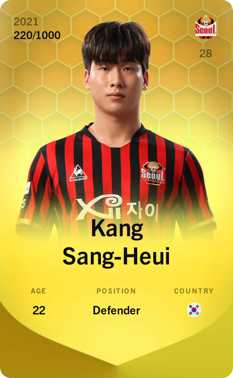 Sorare - Sorare Official - Kang Sang-Heui 2021-22 • Limited 220/1000 - NFT # 91191446766817426524658247570121155716436016304290281459290065849907070285884