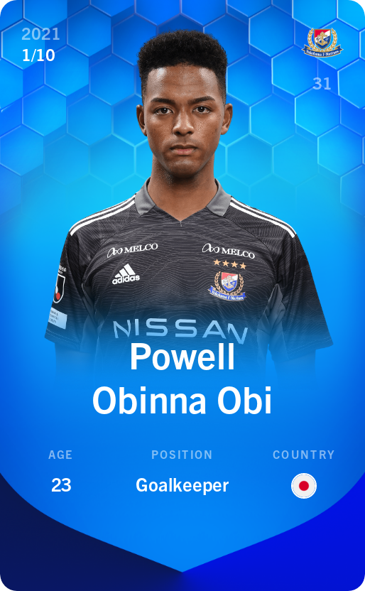 Sorare - Sorare Official - Powell Obinna Obi 2021-22 • Super Rare 1/10 - NFT # 33608210592858146505364946101573373837713414524458915130257555756870104481286