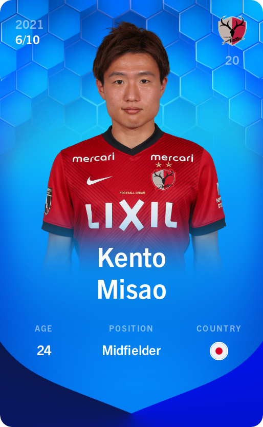 Sorare - Sorare Official - Kento Misao 2021-22 • Super Rare 6/10 - NFT # 28236101425887302017635844646354849000898719588620617547357613655609884125967