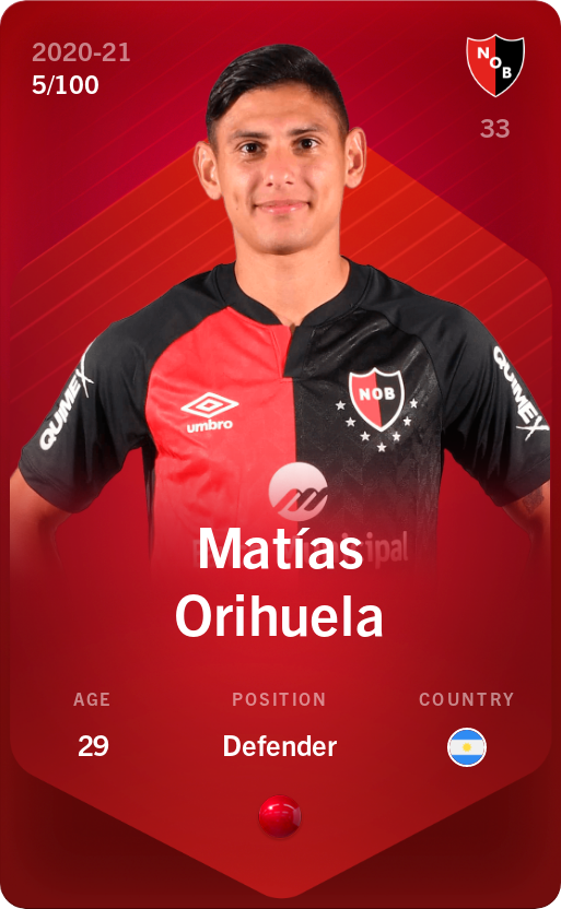 Sorare - Sorare Official - Matías Orihuela 2020-21 • Rare 5/100 - NFT # 76516092368700491943943444532133625982904624768936182518015746902017164274351