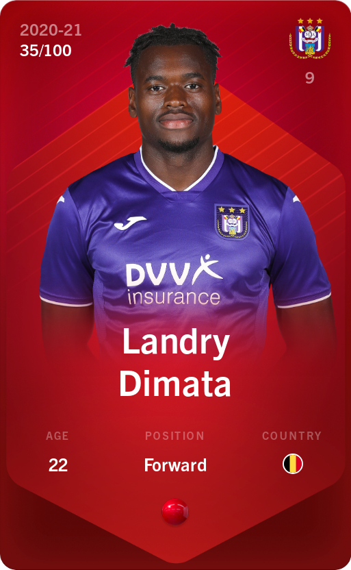Sorare - Sorare Official - Landry Dimata 2020-21 • Rare 35/100 - NFT # 80290904335191620588786912713125975767437439497598814681586556830783511017969